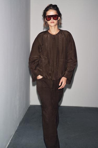 ZW COLLECTION PADDED POCKET JACKET - Brown by Zara - Image 0