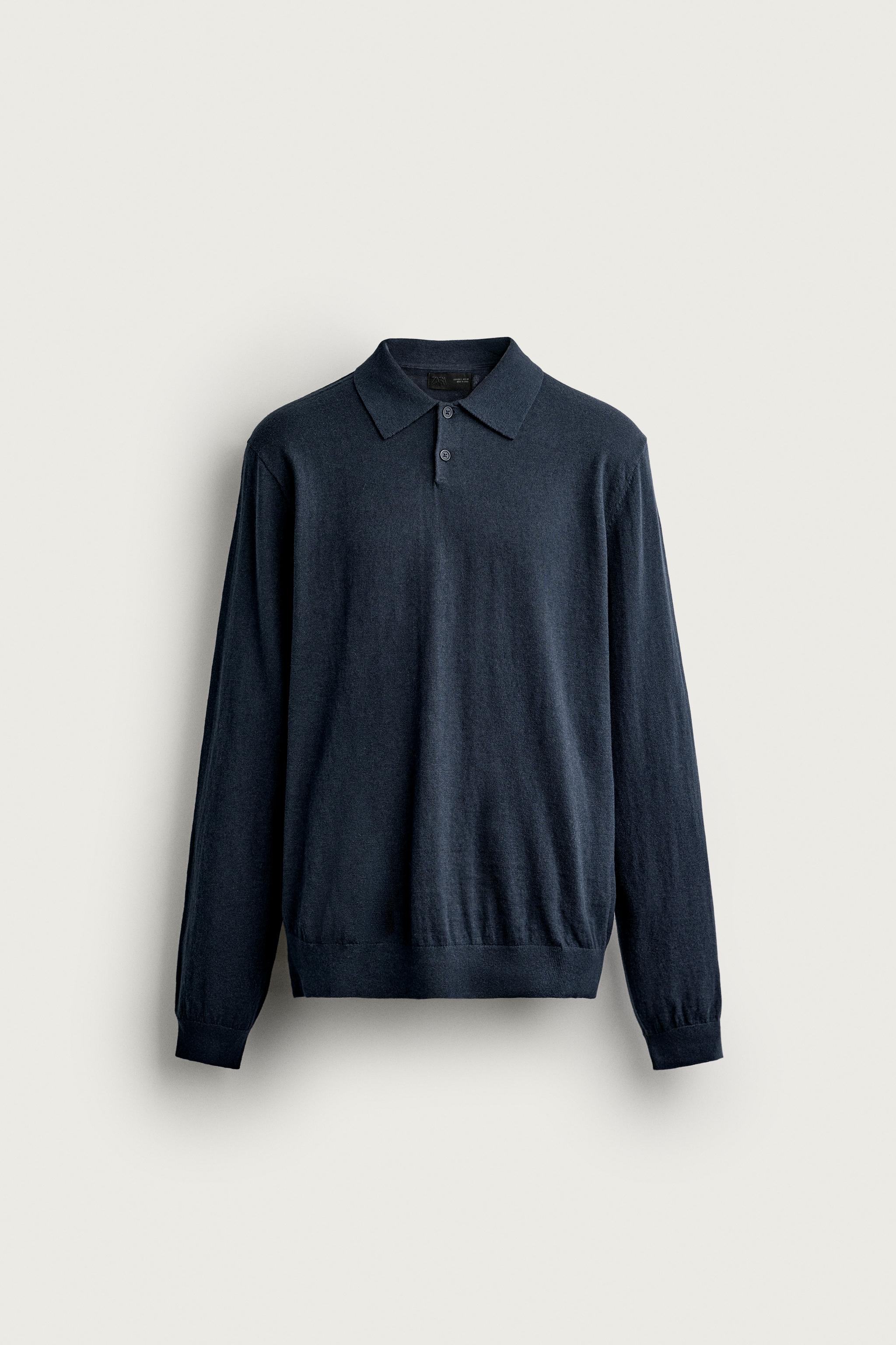 COTTON-CASHMERE KNIT POLO SHIRT
