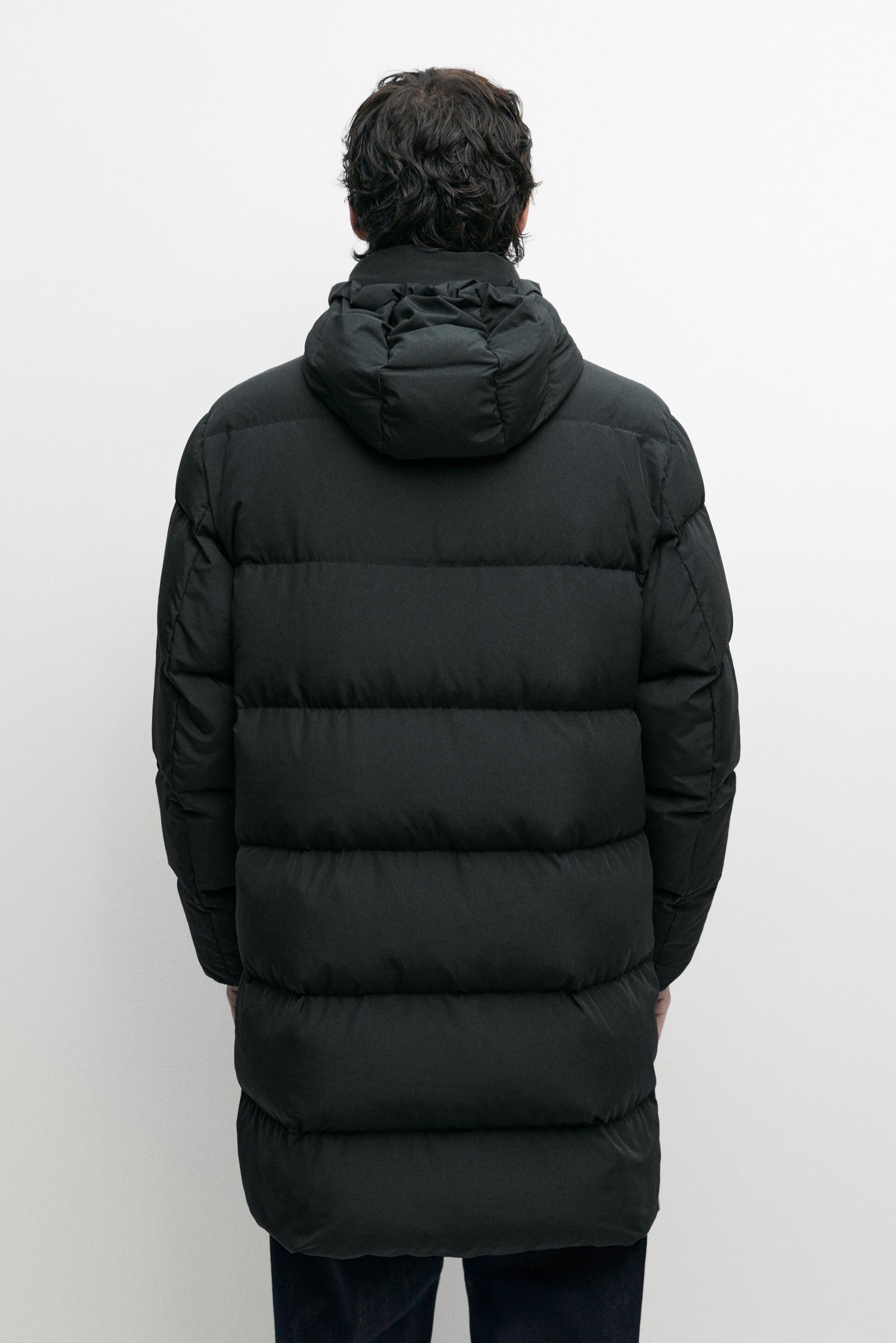 Long down jacket with hood
