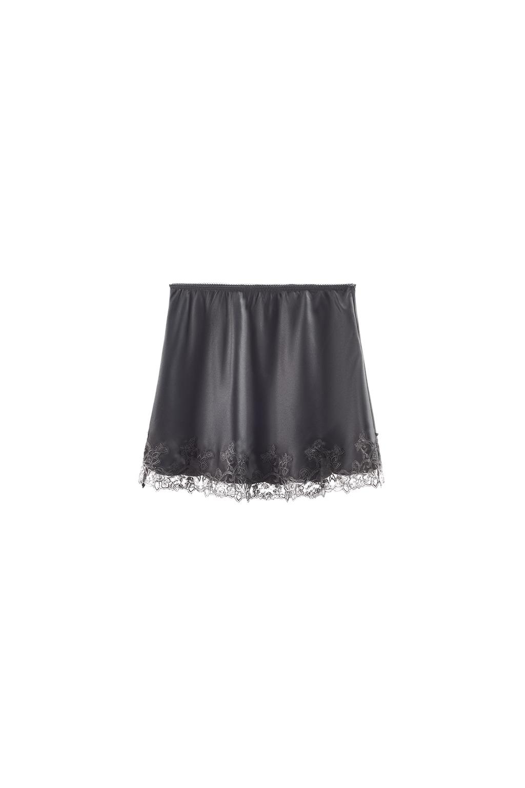 SATIN LACE MINI SKIRT - image 3