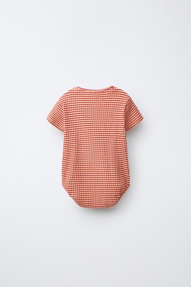 BODY À RAYURES ET PIÈCE PALMIER AVEC MODAL - Orange de Zara - Image 1