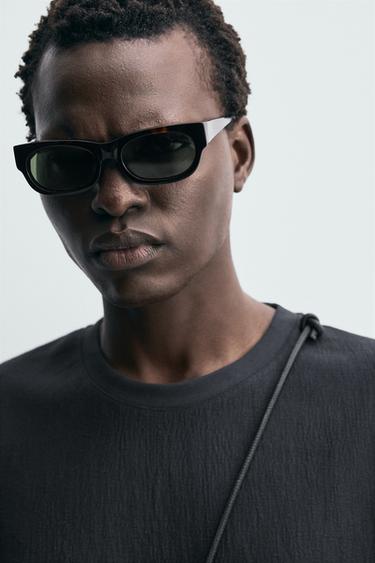 RELAXED FIT TEXTURED T-SHIRT - Blue / Steel by Zara