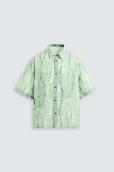CAMISA ESTAMPADO ABSTRACTO - Verde agua de Zara