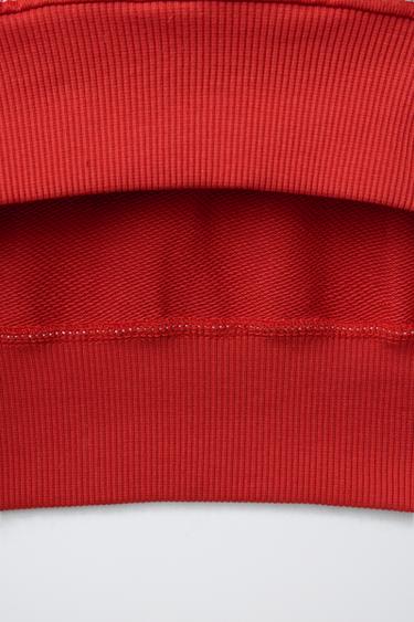 TOPSTITCHED PLUSH T-SHIRT AND BERMUDA SHORTS SET - Red by Zara - Image 7