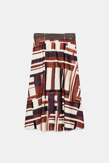 JUPE IMPRIMÉE CEINTURÉE - Multicolore de Zara - Image 6