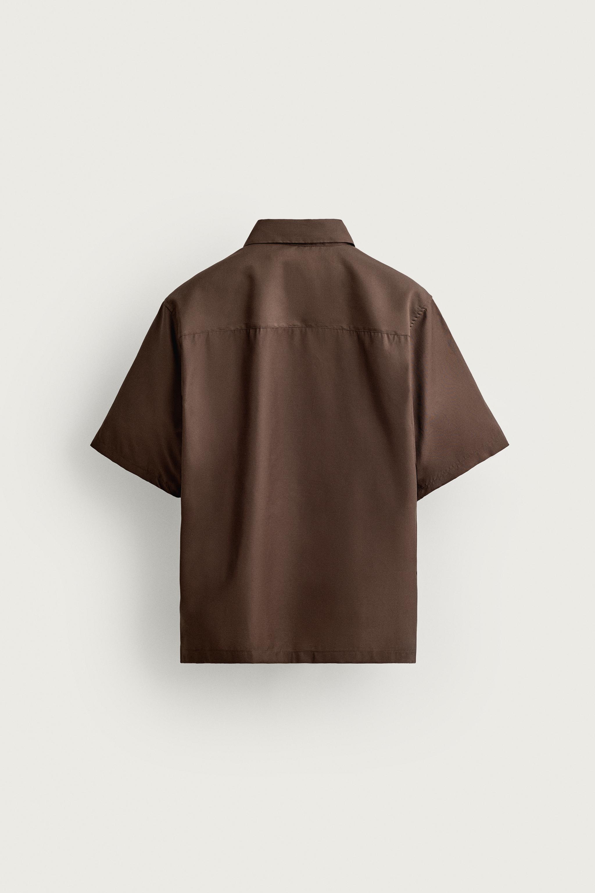Zara DÖKÜMLÜ RELAXED FIT GÖMLEK görsel 8