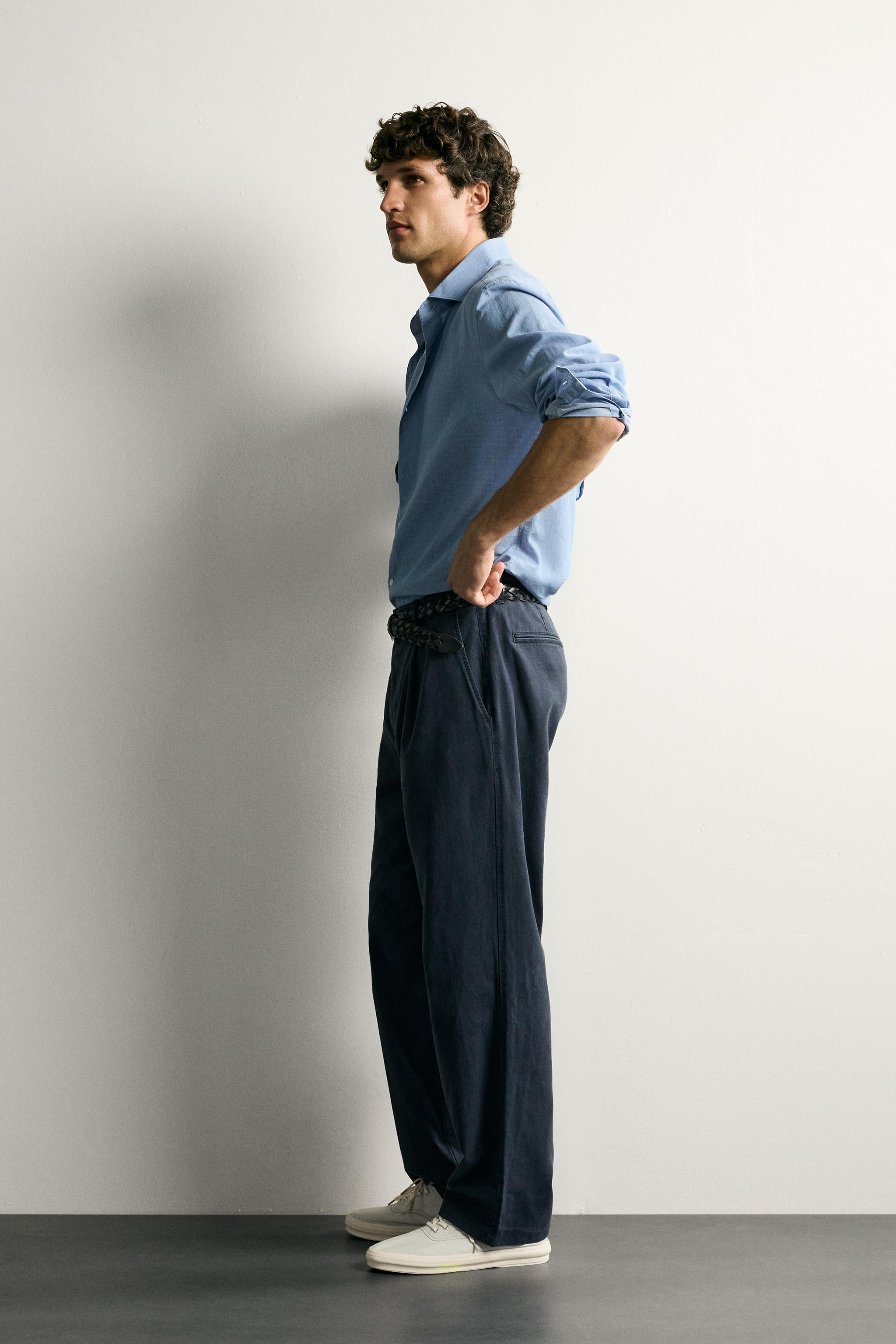Мужские рубашки Zara REGULAR FIT VOILE SHIRT — фото 4
