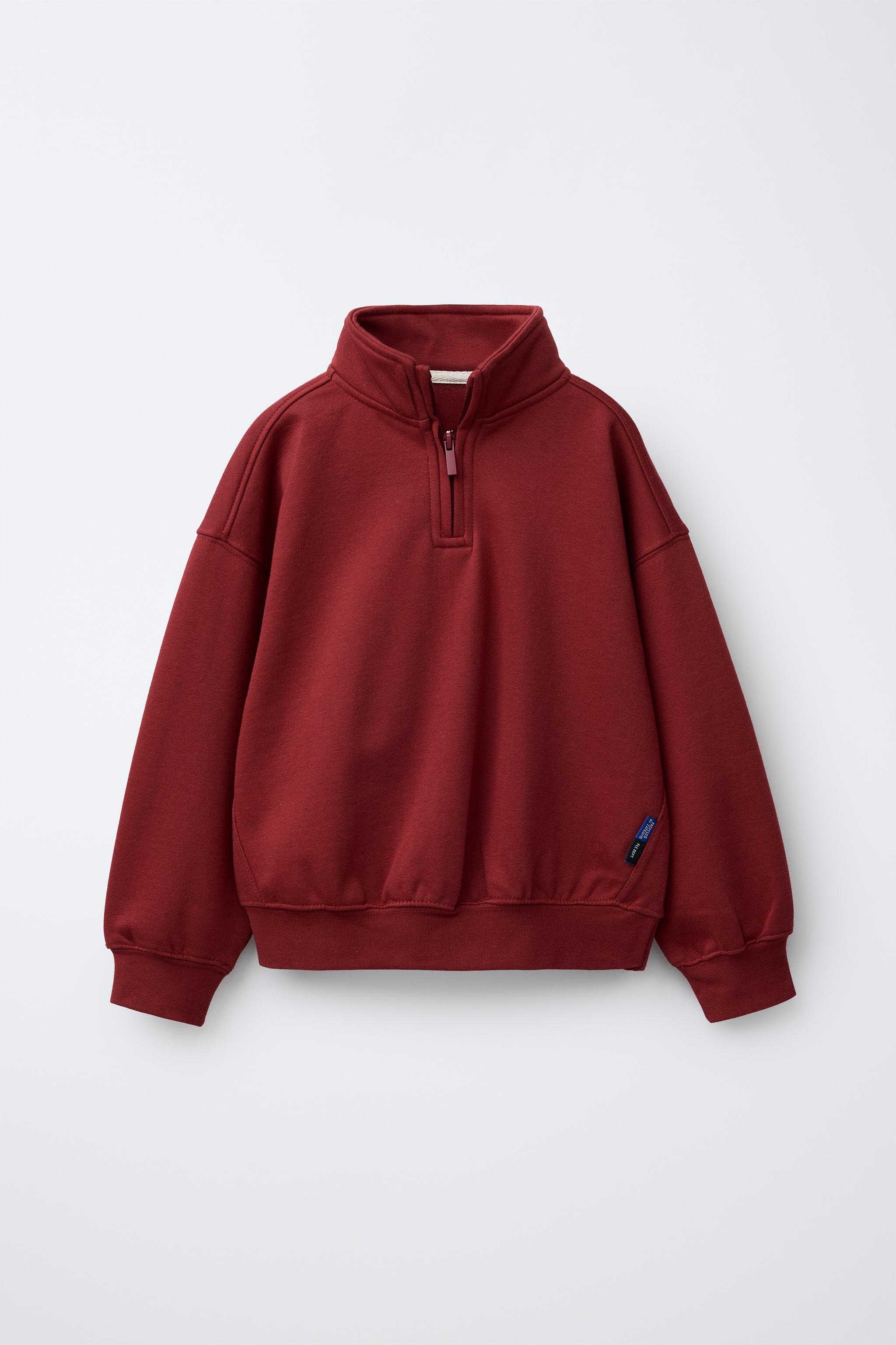 その他 B881135 BASIC ZIP-UP SWEATSHIRT - Red | ZARA Canada