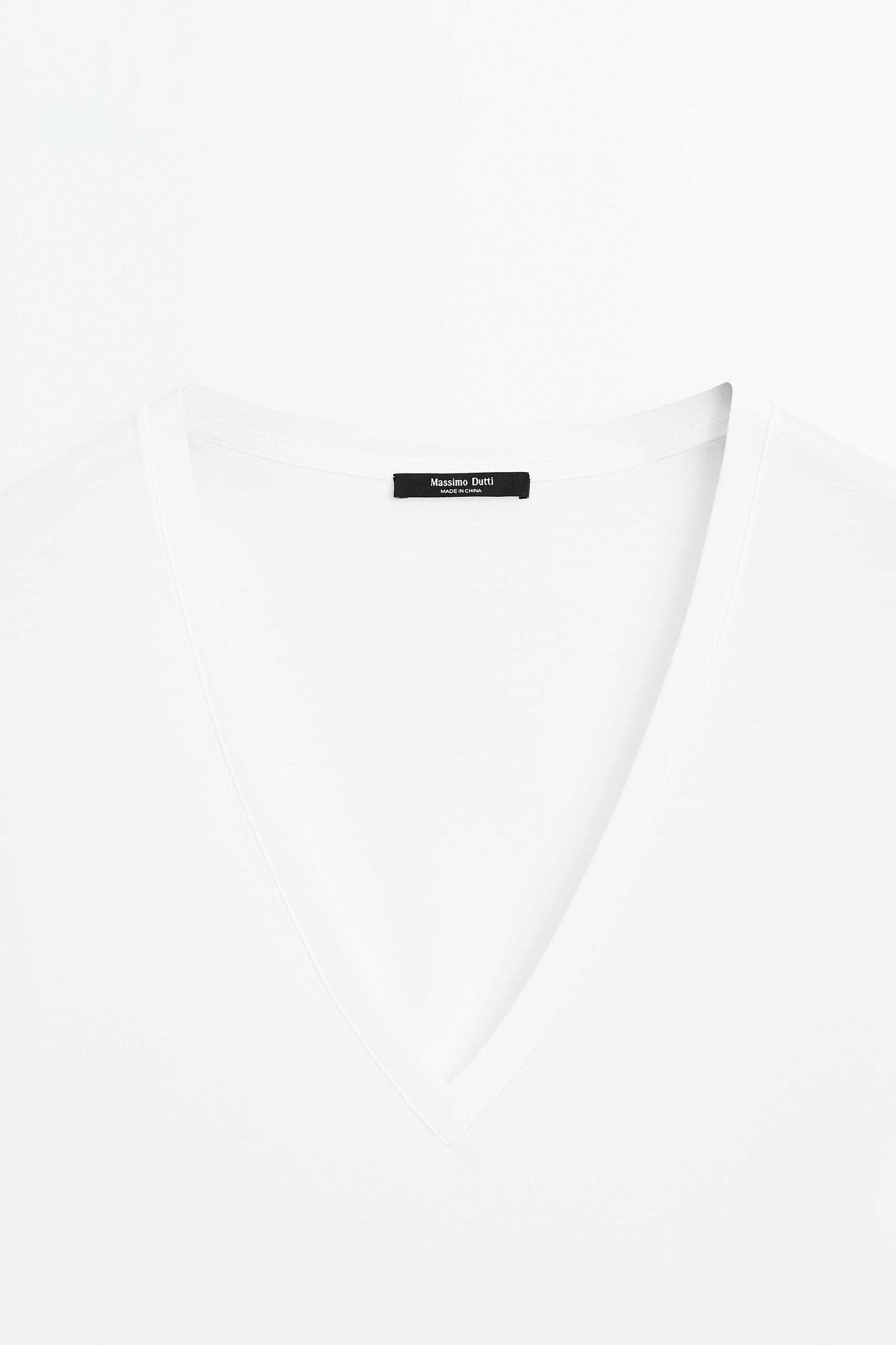 T-shirt 100 % coton à col en V