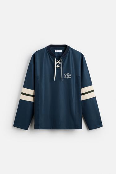 CAMISETA COM TEXTURA MESH - Azul da Zara