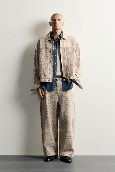 ÁO KHOÁC RELAXED FIT HỌA TIẾT ĐỘNG VẬT - Kiểu da rắn từ Zara - Hình ảnh 0