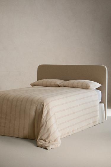 DYED THREAD STRIPED DUVET COVER - Light beige by Zara - Image 1