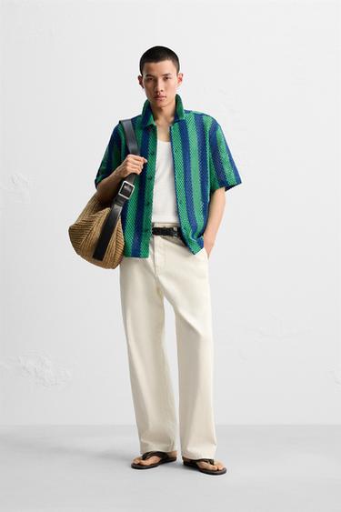 CROCHET TEXTURED SHIRT - Green by Zara