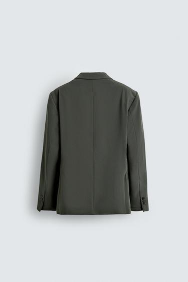 VESTE DE COSTUME CROISÉE CONFORT - Vert de Zara - Image 7