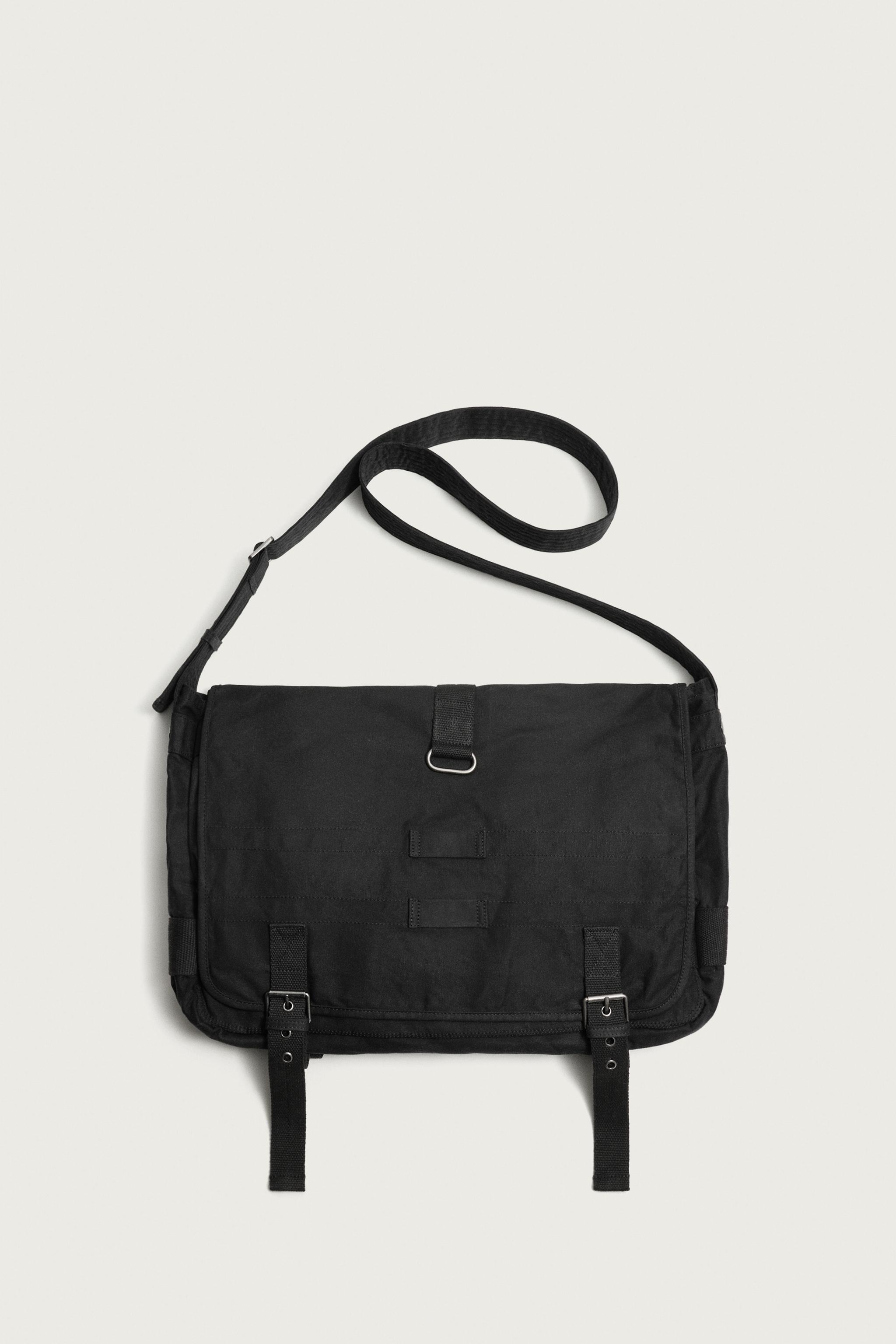 WAXED FABRIC CROSSBODY BAG