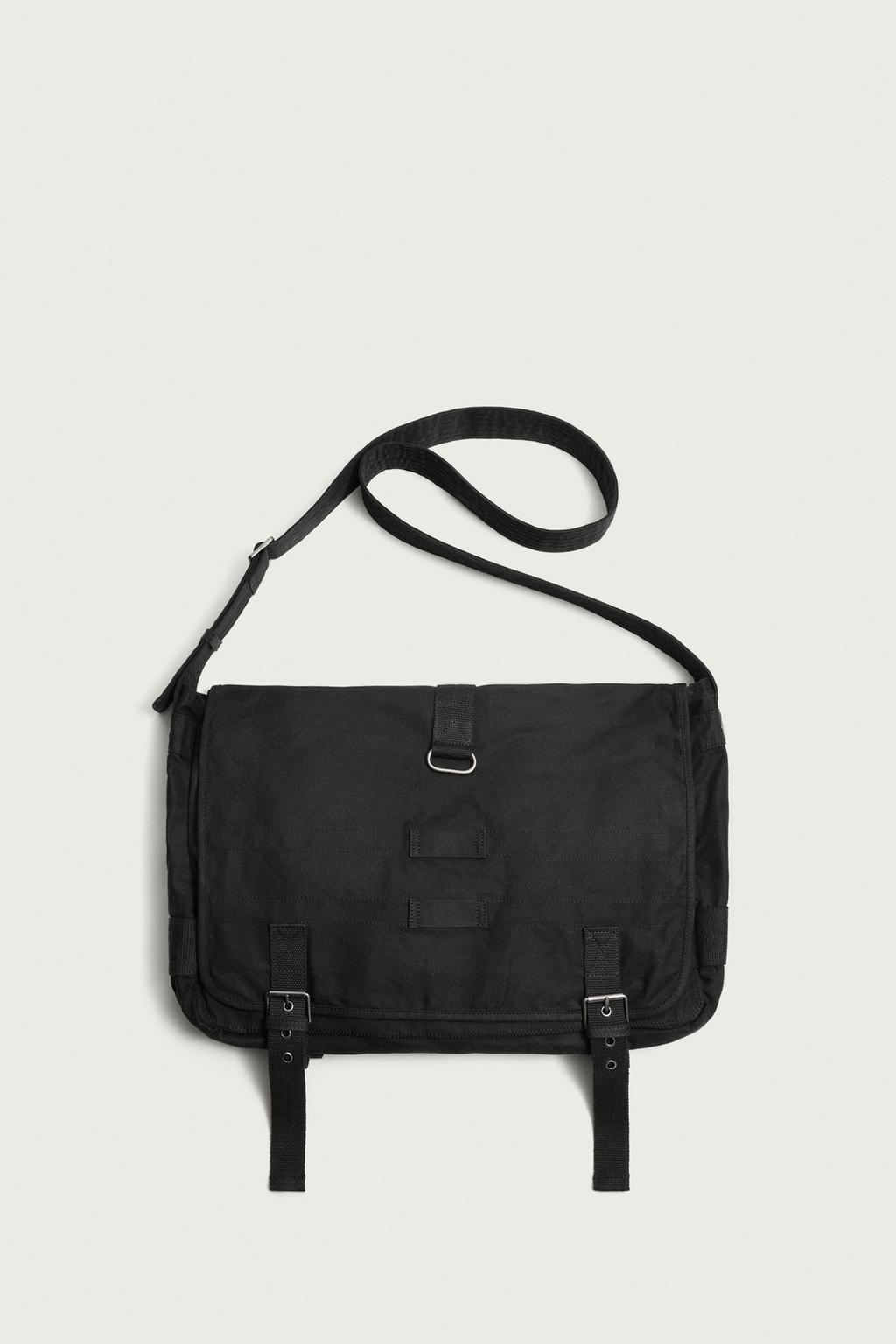 WAXED FABRIC CROSSBODY BAG