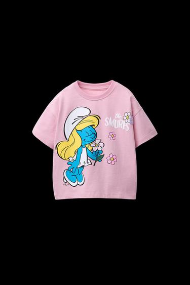 T-SHIRT MIT THE SMURFS™-PRINT - verwaschenes Rosa von Zara - Bild 0