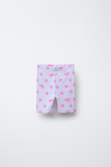 LEGGING RIB CYCLISTE IMPRIMÉ - Mauve foncé de Zara