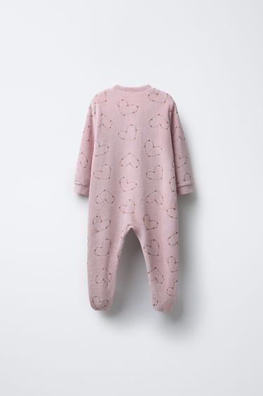 PYJAMA EN VELOURS CŒURS ET FLEURS - Rose poudré de Zara - Image 1