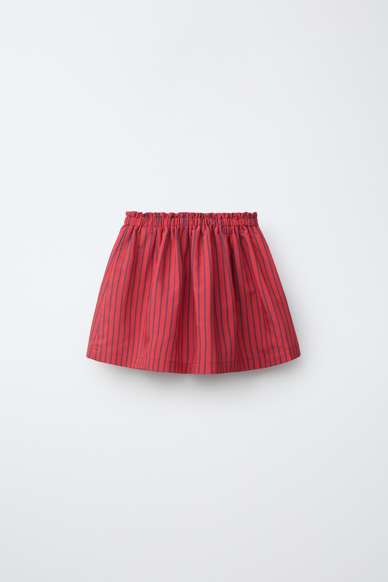 MODAL-BLEND STRIPED SKORT — Red