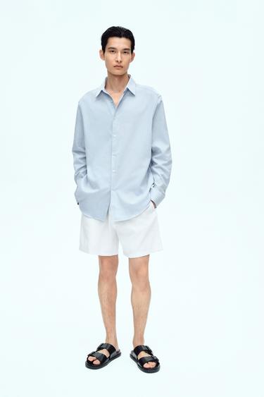 BERMUDA SHORTS LINEN BLEND - White by Zara