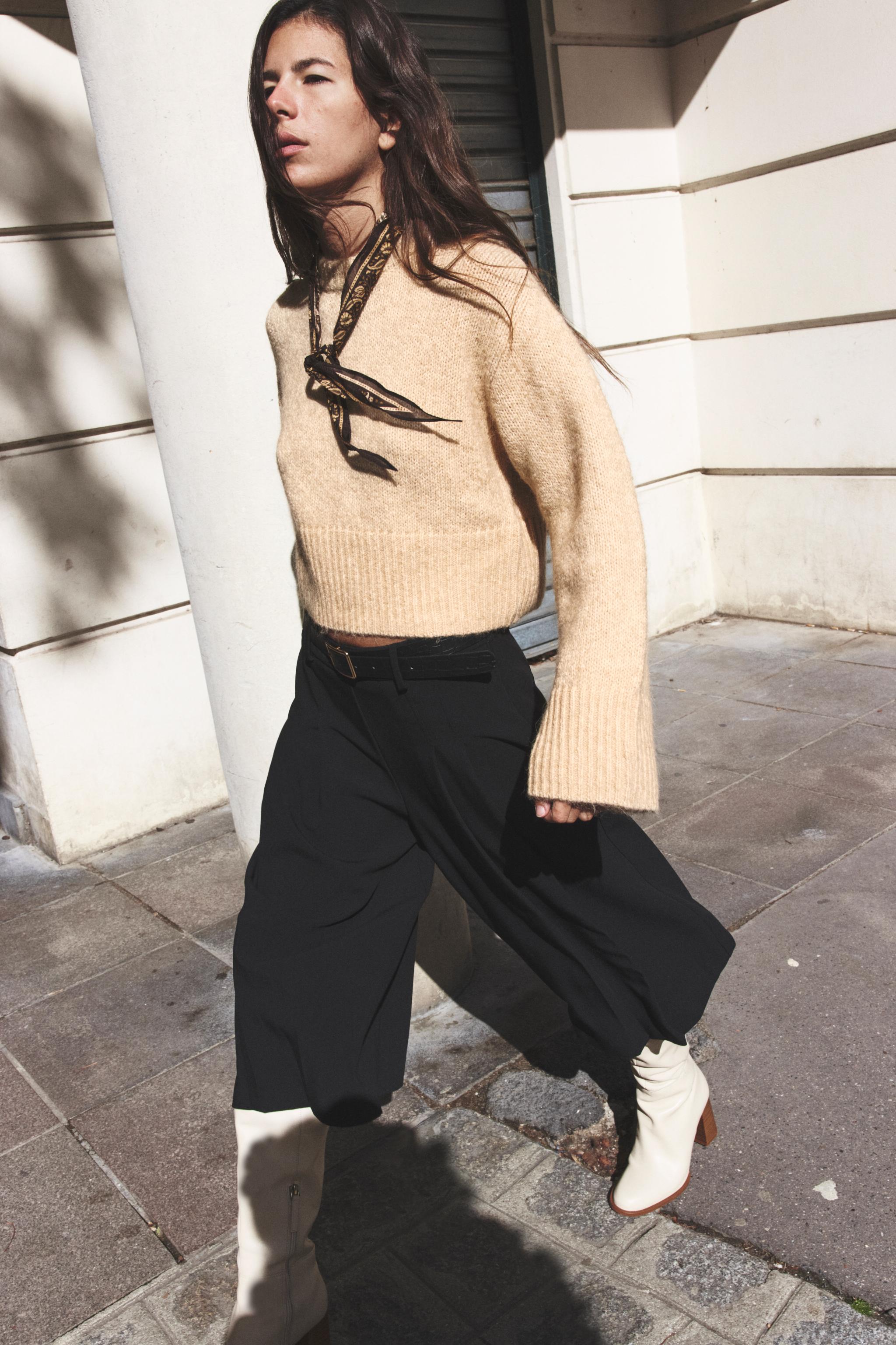 Zara CROPPED discount KNIT SWEATER