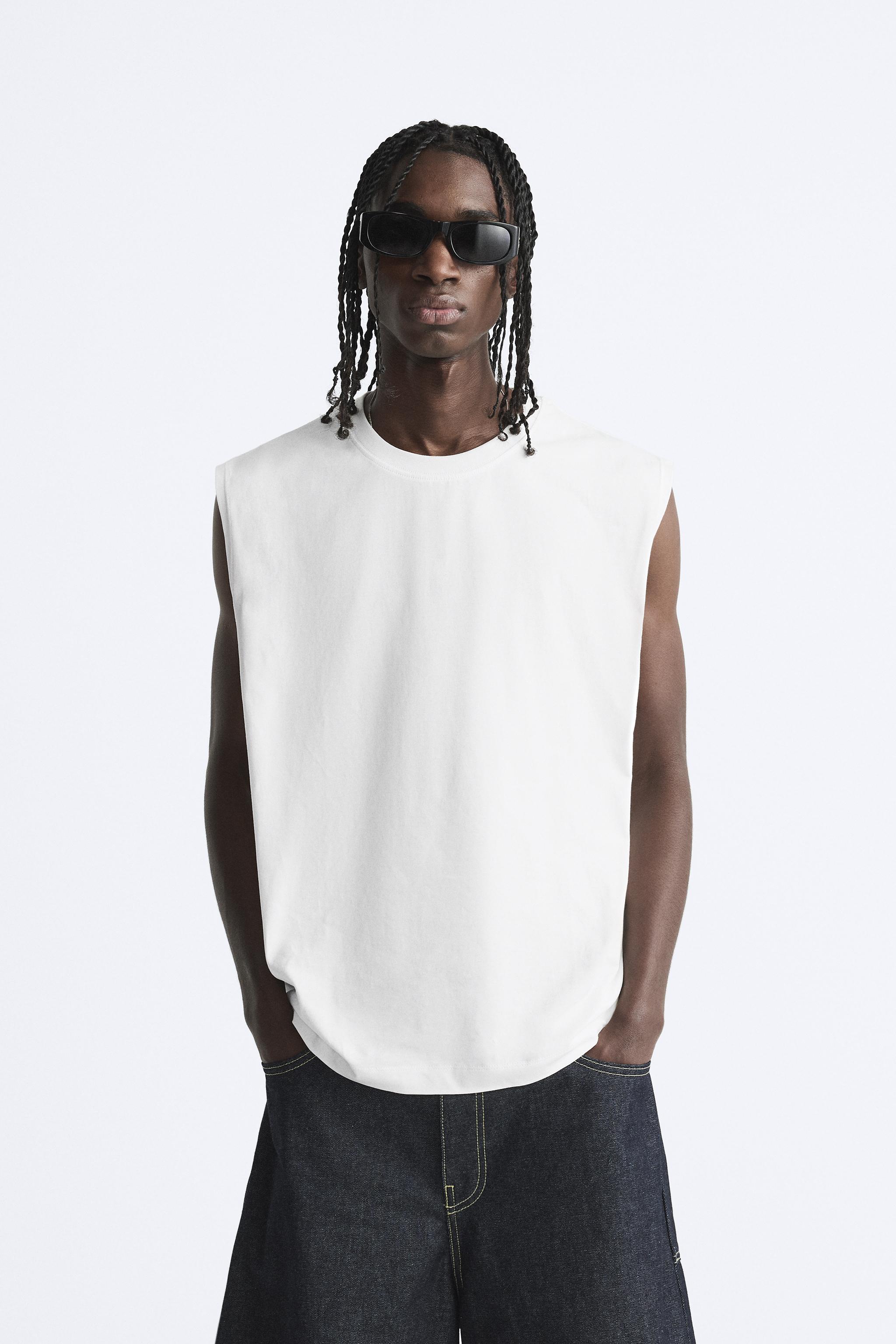 Camiseta algodón manga sisa · Marrón, Negro, Gris Vigoré, Blanco · Camisetas  Y Polos