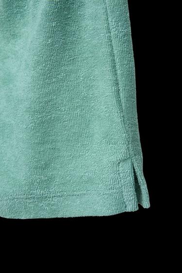 Zara LABEL TERRY CLOTH POLO AND SHORTS SET - Sea green
