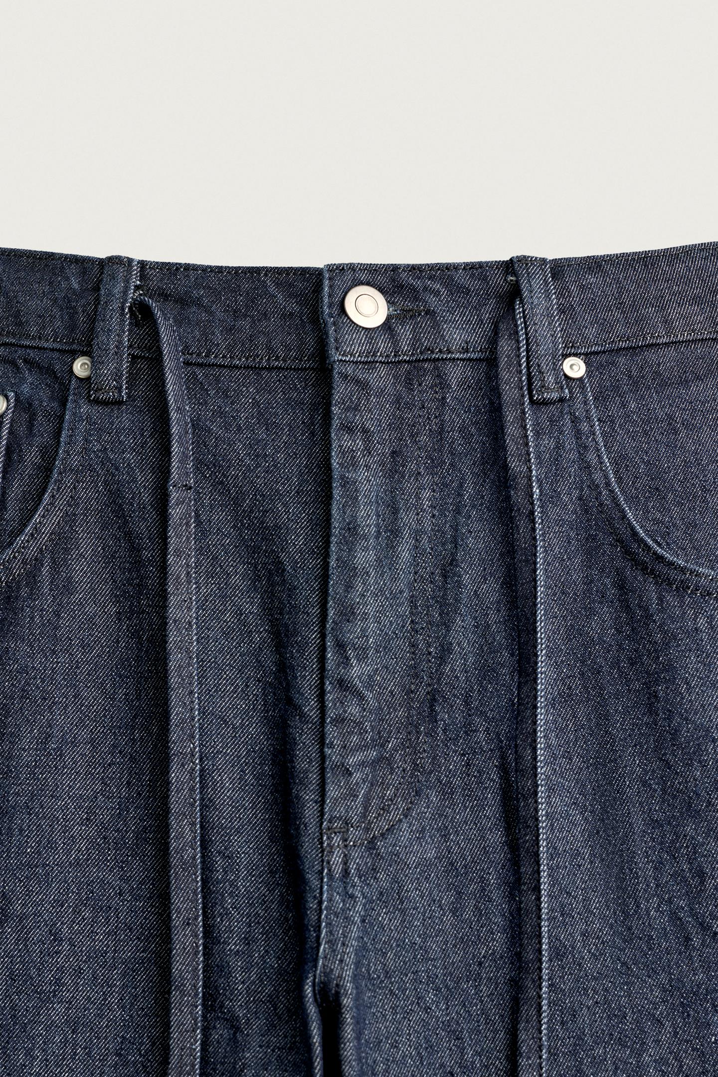 Мужские джинсы Zara Relaxed-Fit Twisted-Seam, цвет: Индиго — фото 8