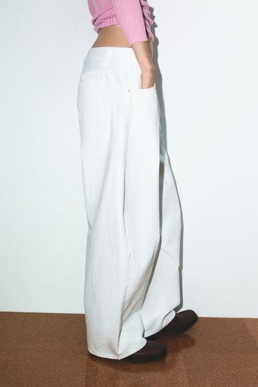 JEAN TRF BALLOON TAILLE NORMALE - Blanc cassé de Zara - Image 3