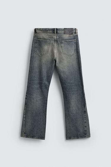 STAINED WASH FLARE FIT JEANS - Ink blue by Zara - Image 8
