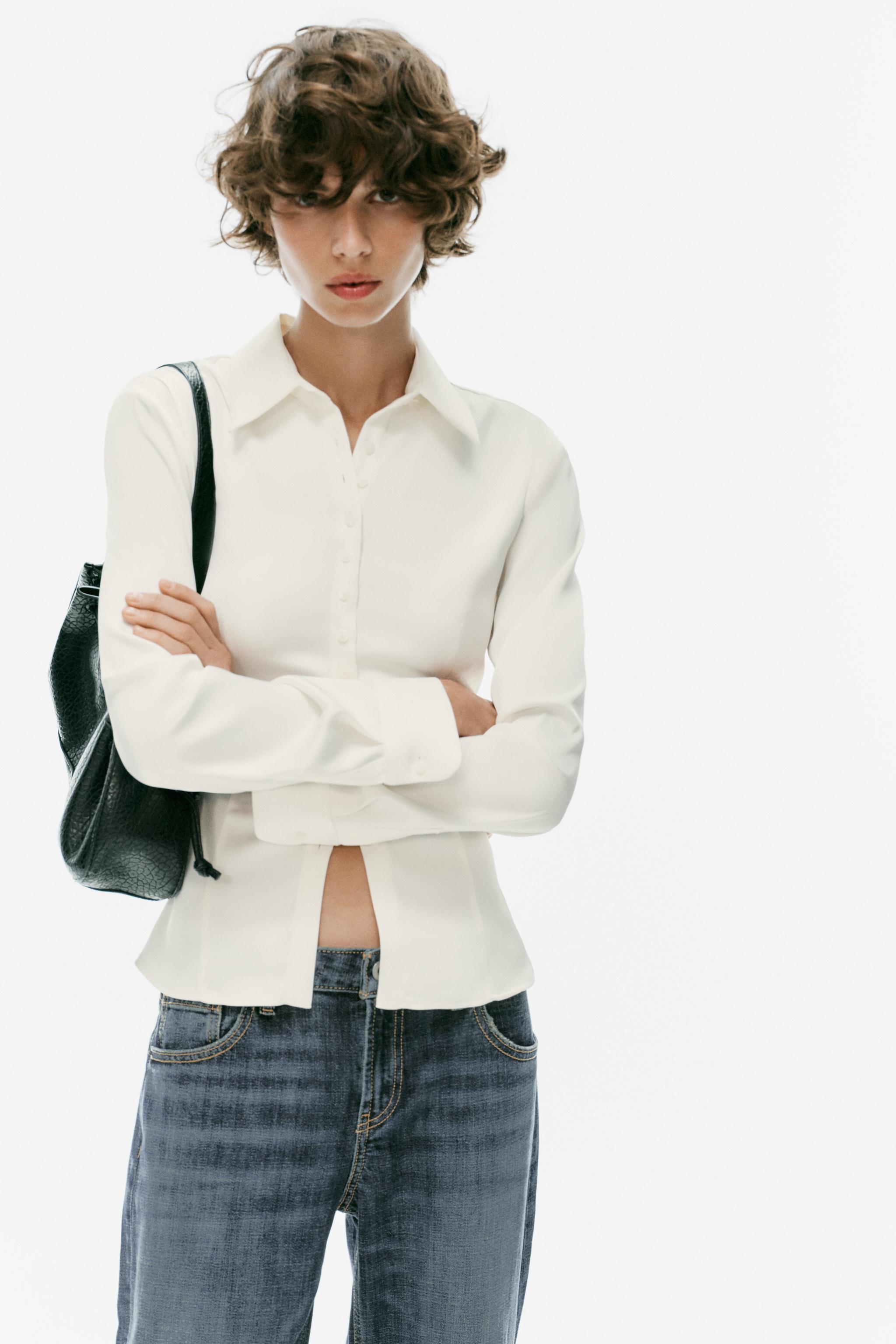 Zara FITTED SATIN SHIRT — фото 2