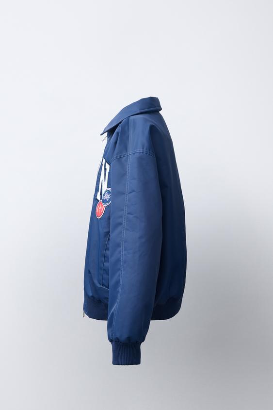 BLOUSON BOMBER VARSITY DÉPERLANT - Bleu de Zara - Image 2