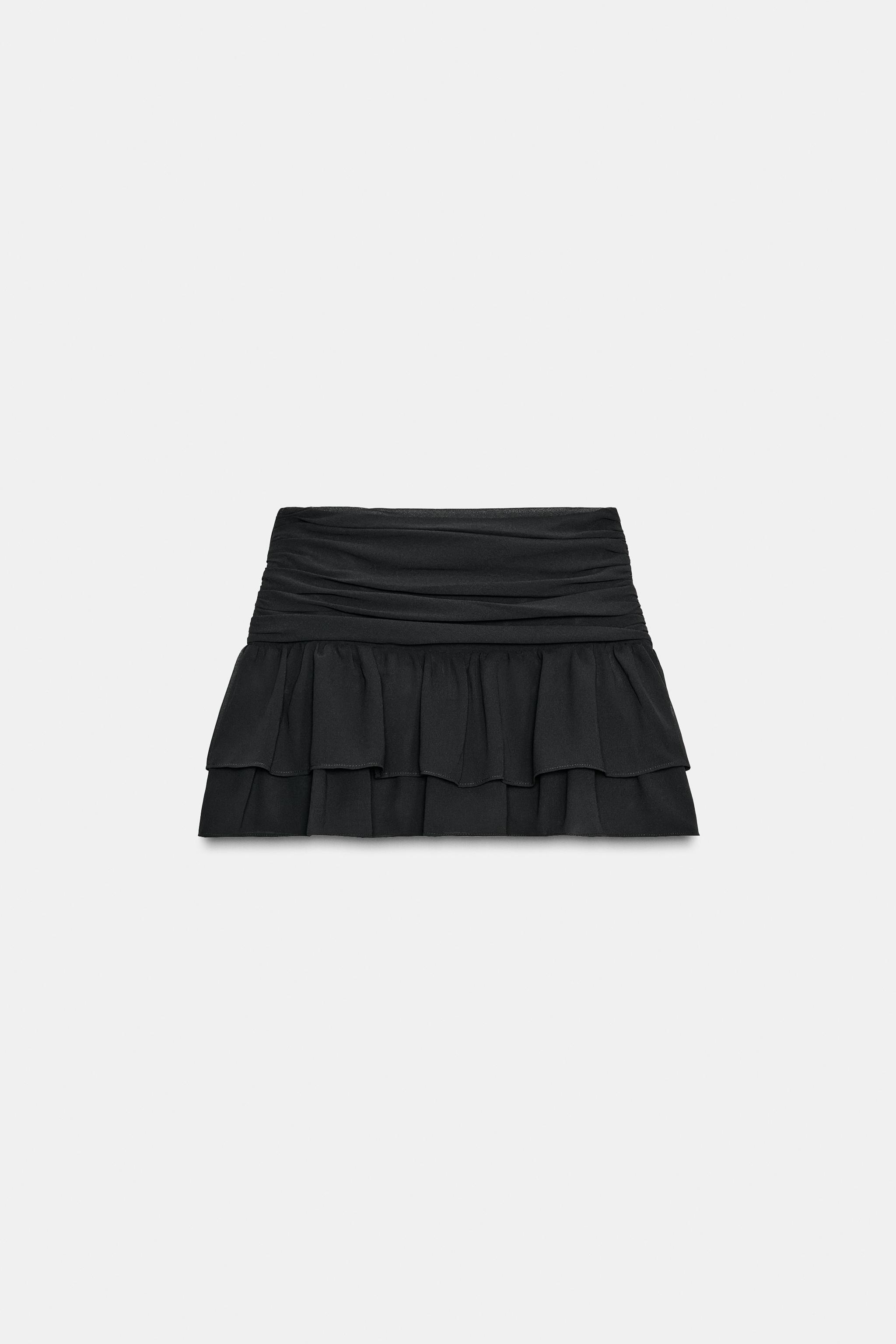 PLEATED RUFFLE SKORT - Leopard | ZARA India