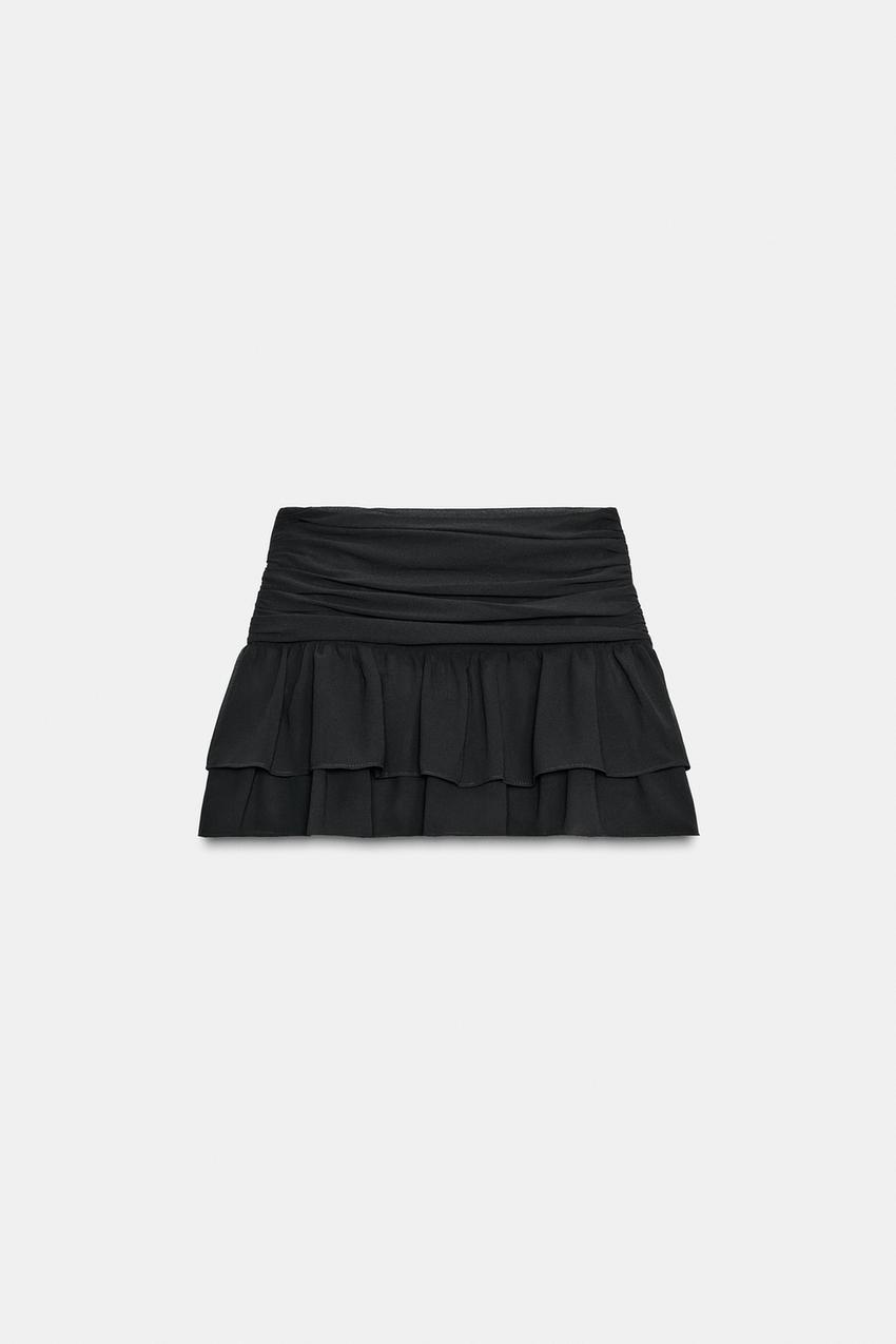 PLEATED RUFFLE SKORT
