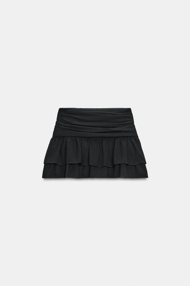 JUPE-CULOTTE PLIS VOLANTS - Noir de Zara - Image 6
