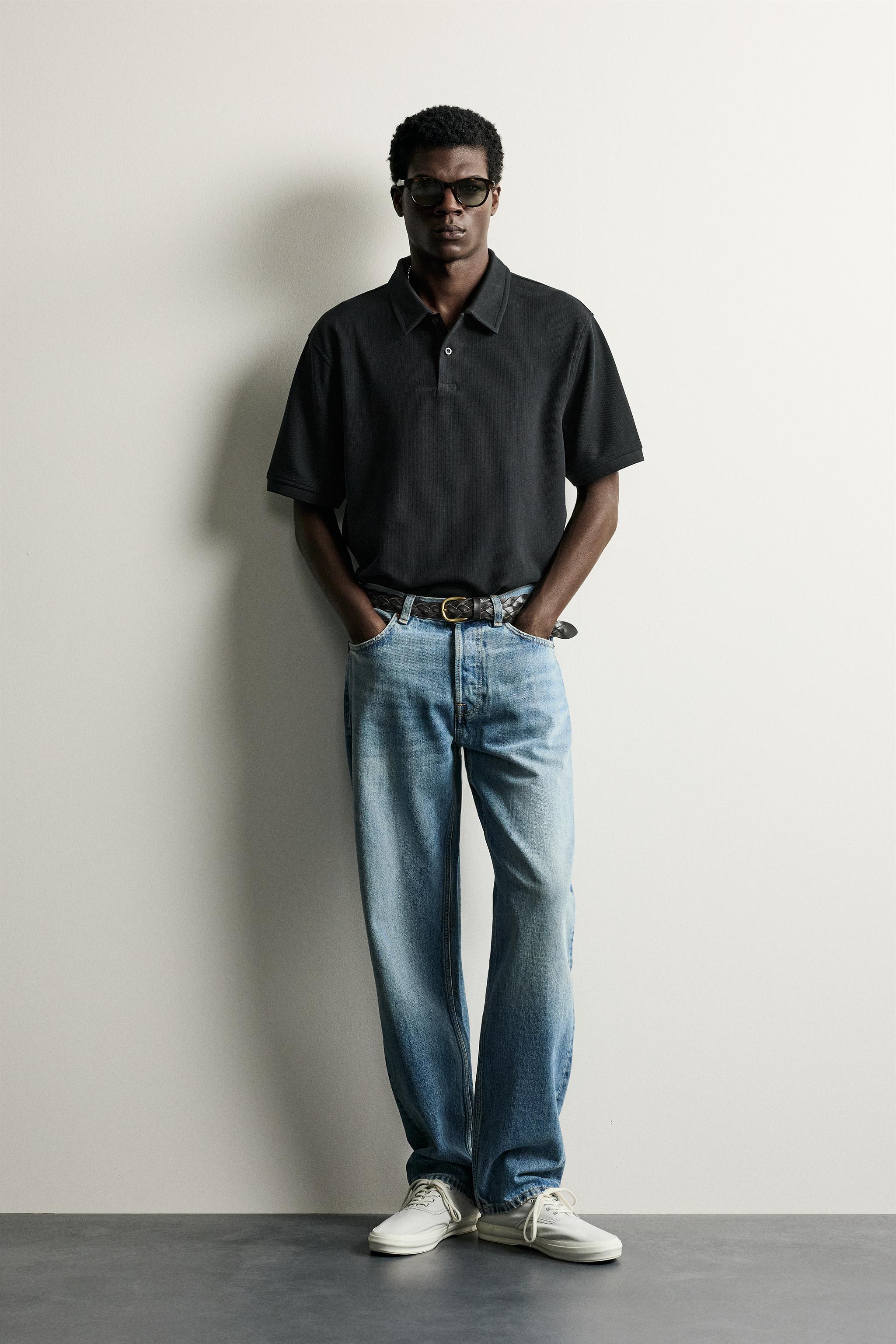 REGULAR FIT TEXTURED POLO