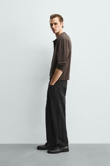 Zara REGULAR STRAIGHT FIT JEANS - Charcoal