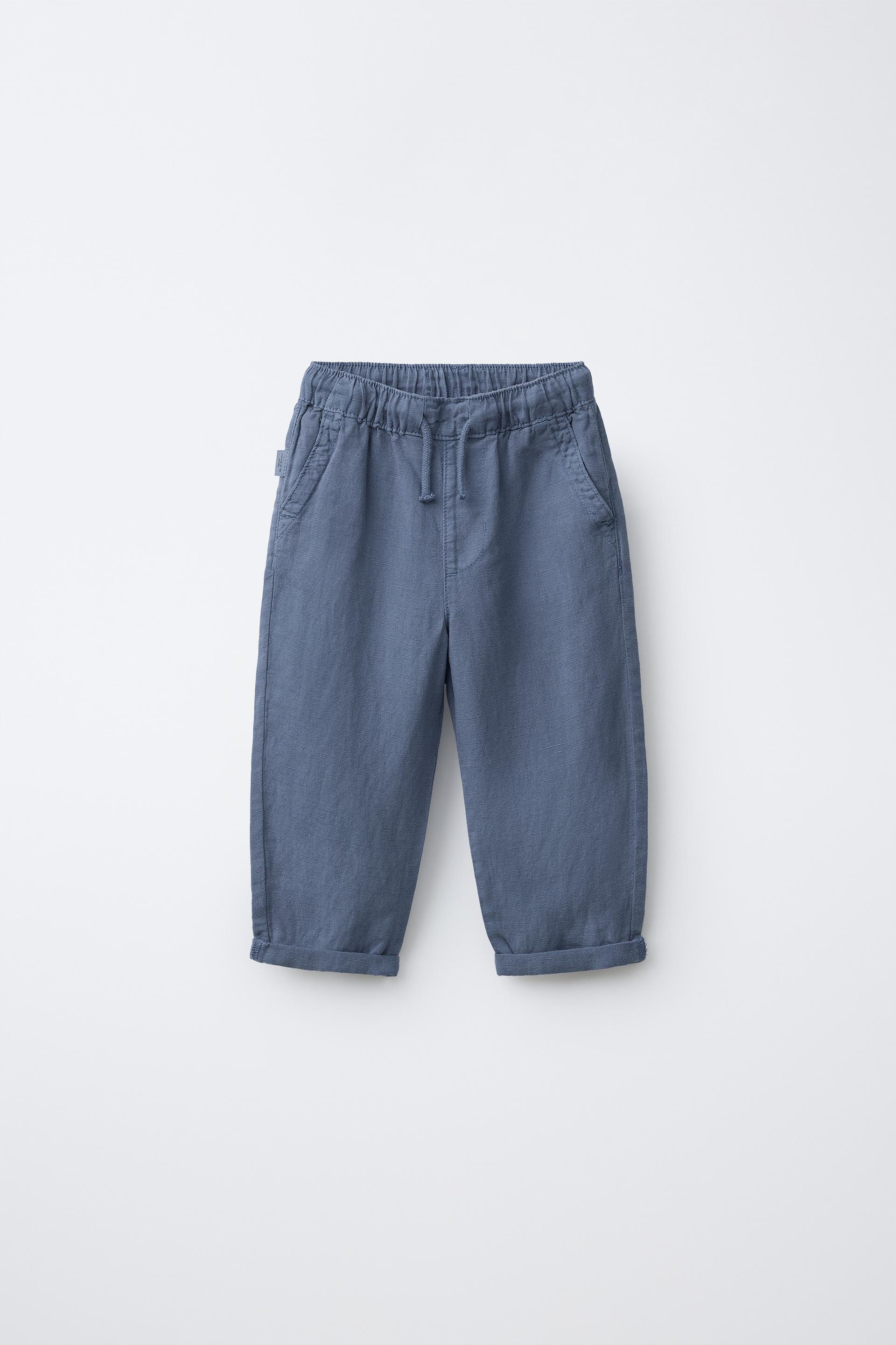 Loose-Fitting Linen Blend Trousers