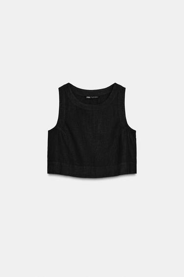 TOP MANGA SISA - Negro de Zara