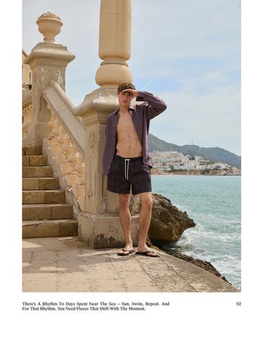 Zara Printed swimming trunks - Burgundy