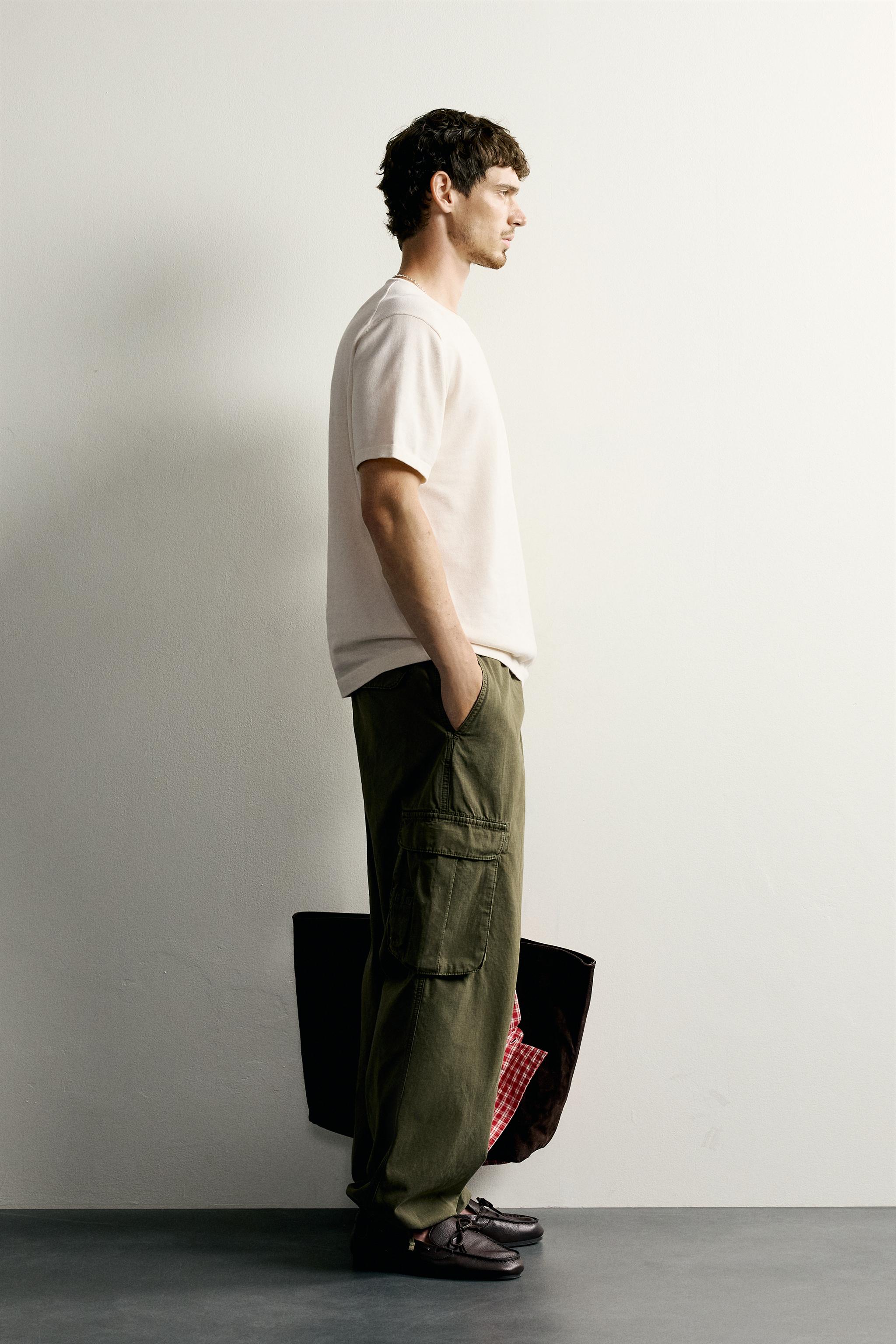 Мужские футболки Zara REGULAR FIT KNIT T-SHIRT — фото 4