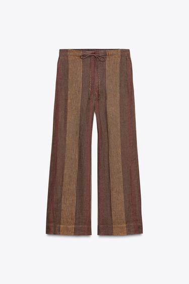 PANTALON RAYÉ 100 % LIN ZW COLLECTION - Multicolore de Zara - Image 6