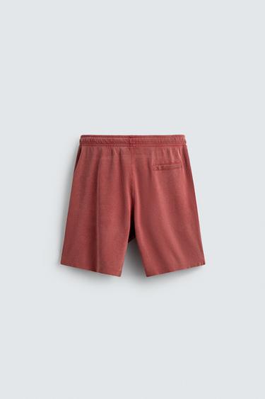 BERMUDA STRUCTURÉ OUVERTURE VARSITY - Rouge de Zara - Image 7