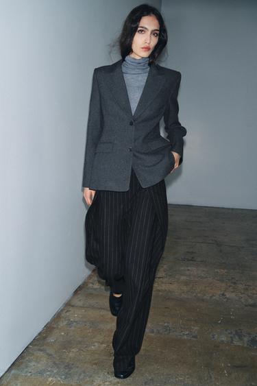 ZW COLLECTION PINSTRIPE TROUSERS WITH WOOL - striped by Zara