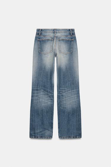 JEANS TRF WIDE LEG MIT NIEDRIGEM BUND - Mittelblau von Zara