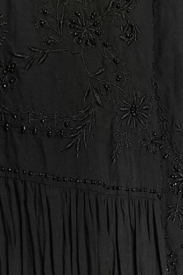 BEADED EMBROIDERY DRESS ZW COLLECTION - Black by Zara - Image 6