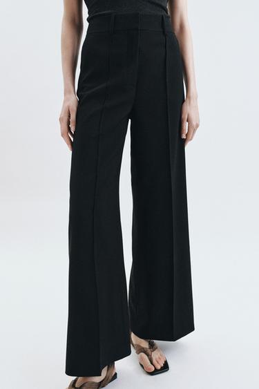 ZW COLLECTION STRAIGHT-LEG TROUSERS WITH SEAMS - Black by Zara