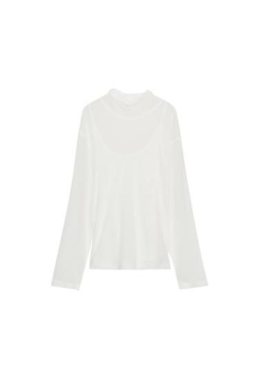 LYOCELL AND LINEN T-SHIRT - White by Zara