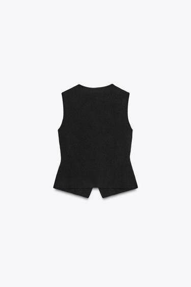 PEPLUM KNIT TOP - Black by Zara - Image 1